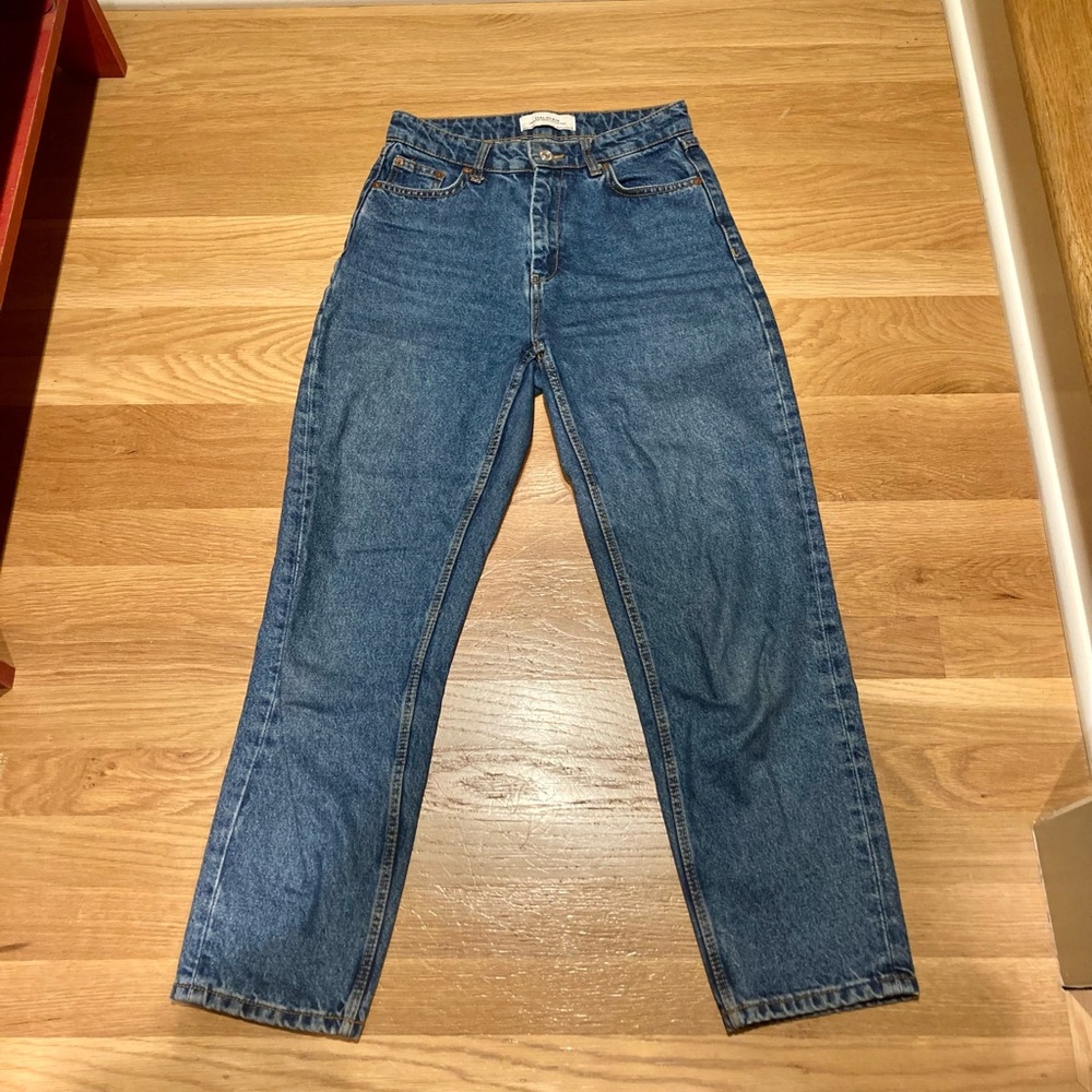 Zara high waisted dark wash mom jeans